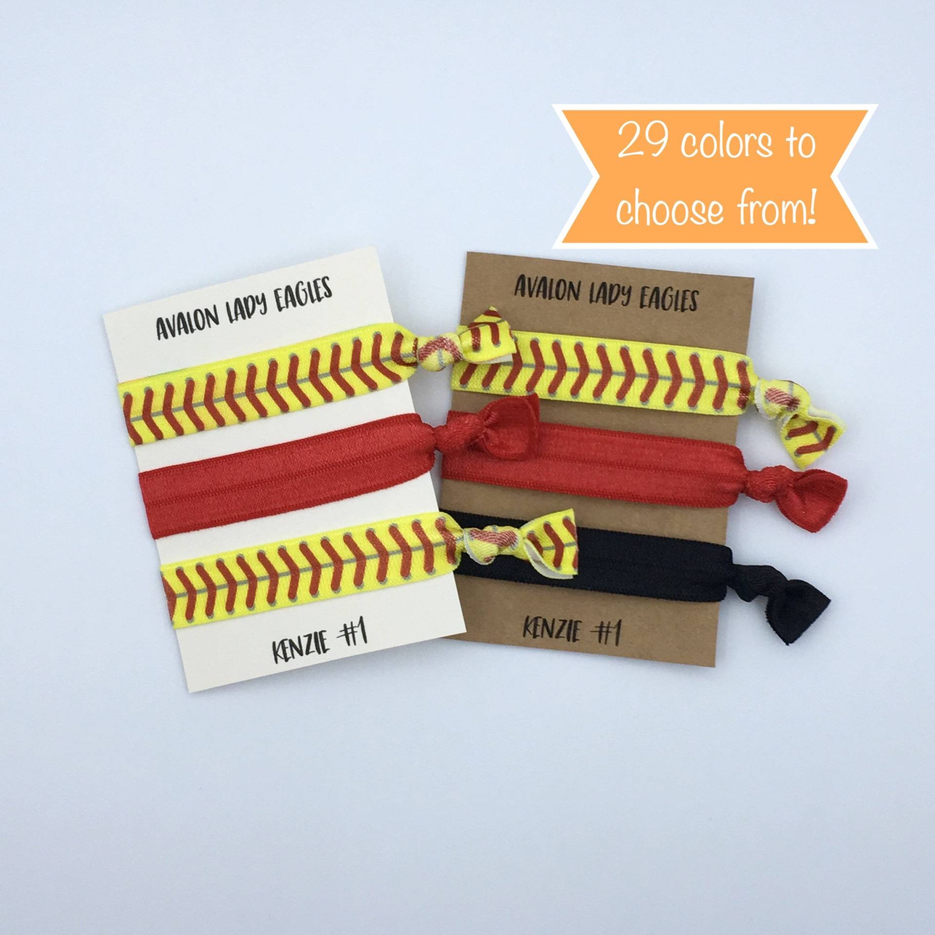 Softball Haargummis, Team Geschenk, Personalisierte Karte von PeachPoppyCo