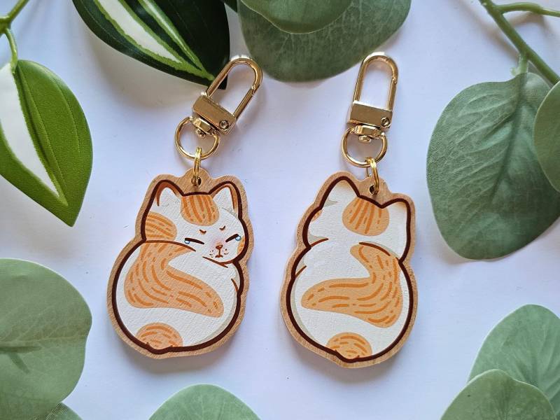 Angy Cat Meme Schlüsselanhänger/ Angry Cat/ Don't Talk To Me I Angy Wood Keychain von PeachesPreaches