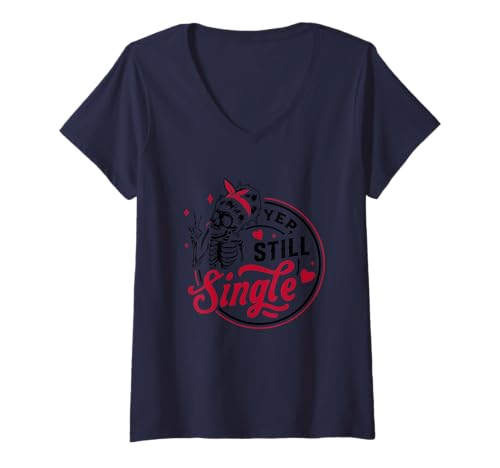 Damen Peach Please I'm Single Romantic Vibes T-Shirt mit V-Ausschnitt Damen Peach Please I'm Single Romantic Vibes T-Shirt mit V-Ausschnitt von Peachy Romantic Single Lifestyle Fun