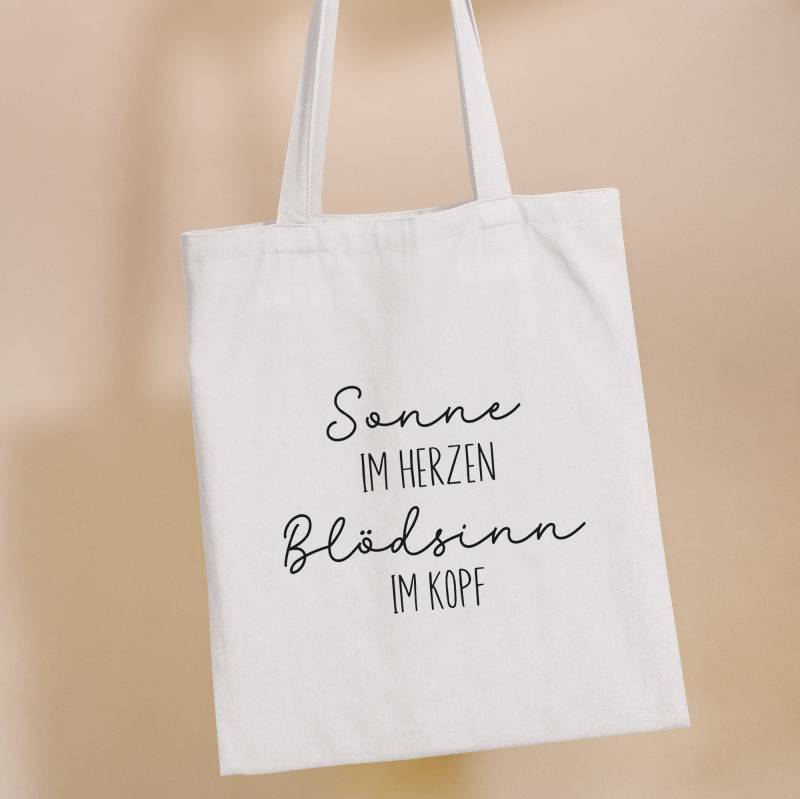 Jutebeutel Sonne Im Herzen| Stofftasche Mit Motiv| Positive Affirmation Spruch| Geschenk Für Mama| Einkaufstasche| Tasche Freundin von PeachyDesignDE