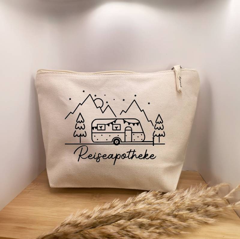 Reiseapotheke Tasche |Mit Namen |2 Größen|Baumwolltäschen Bedruckt |Personalisiertes Geschenk|Urlaubsessentials|Camping Essentials|Wohnwagen von PeachyDesignDE