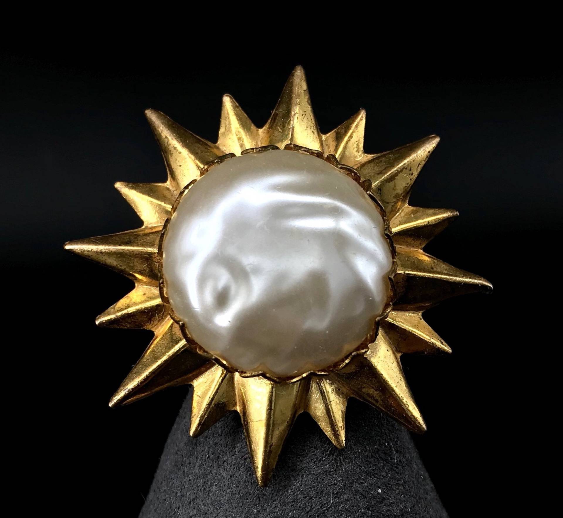 Miriam Haskell Barock Brosche Sunburst Perle von PeachyGlitters