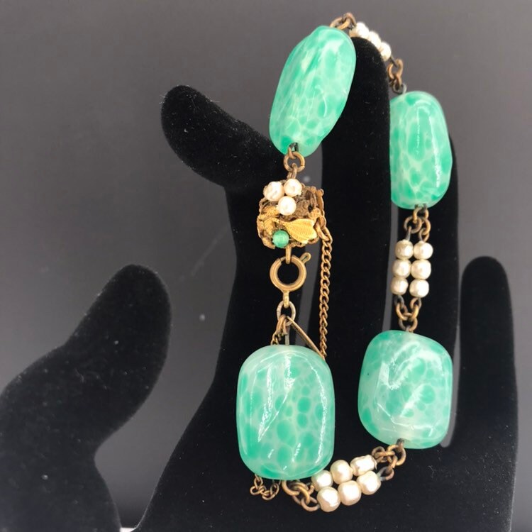 Peking Glas Armband Barockperle Früh von PeachyGlitters