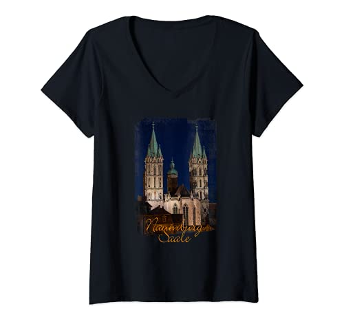 Damen Naumburg Saale Dom | Geschenk | Souvenir T-Shirt mit V-Ausschnitt Damen Naumburg Saale Dom | Geschenk | Souvenir T-Shirt mit V-Ausschnitt von Peacock Clothing