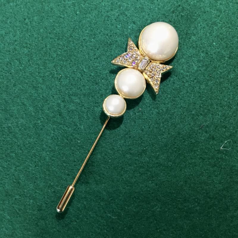 Vintage Anstecknadel Kunstperle Strass von PeacockBySandy