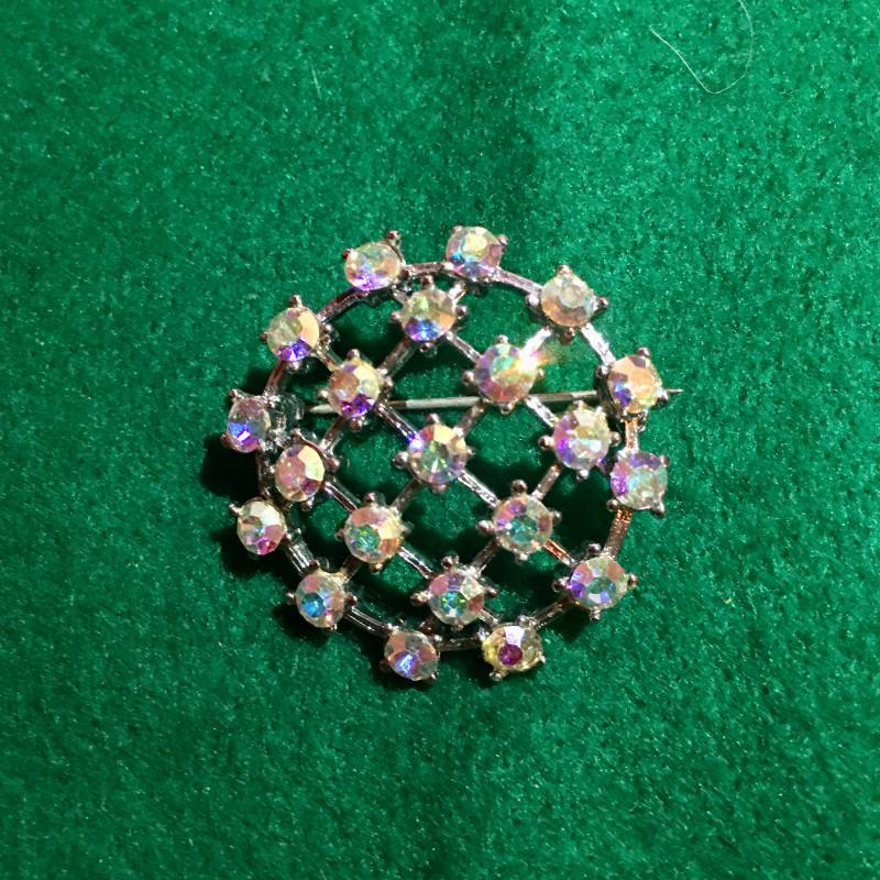 Vintage Brosche Aurora Borealis Strass von PeacockBySandy