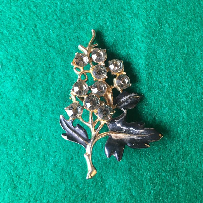 Vintage Brosche Floral Emailliert Strass Vintage Brosche Floral Emailliert Strass von PeacockBySandy