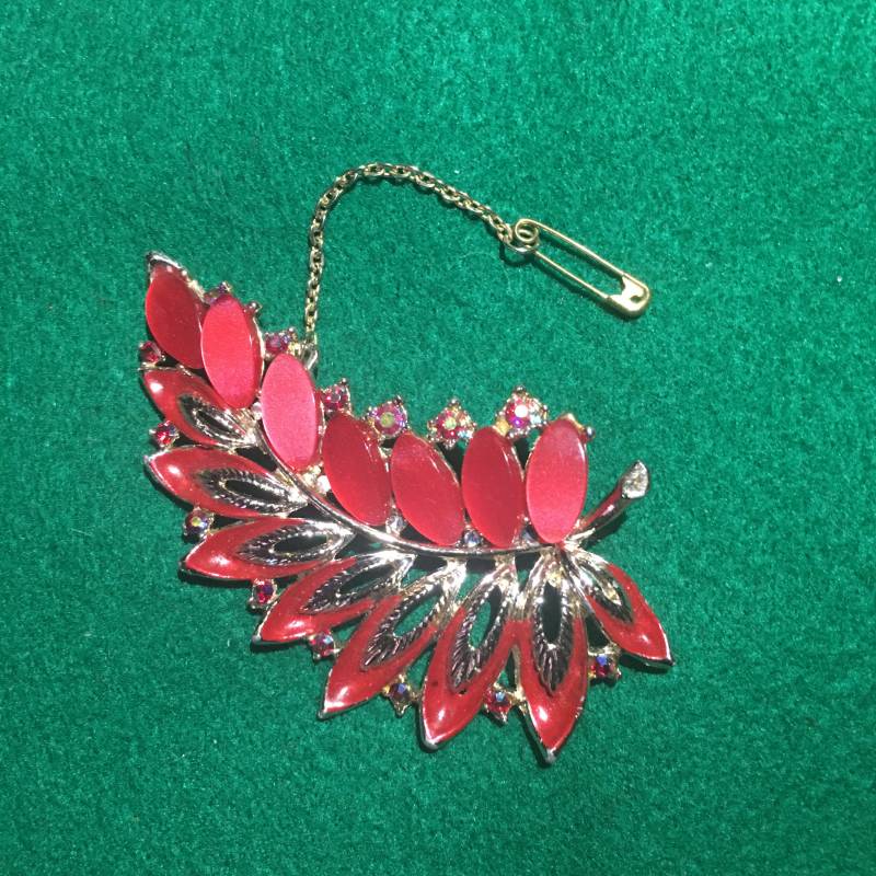 Vintage Brosche Thermoset Strass Emailliert von PeacockBySandy