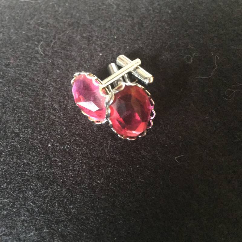 Vintage Manschettenknöpfe Rosa Strass von PeacockBySandy