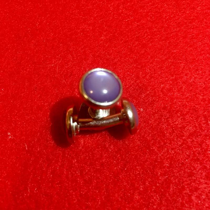 Vintage Manschettenknöpfe Silberfarben Hellblau von PeacockBySandy