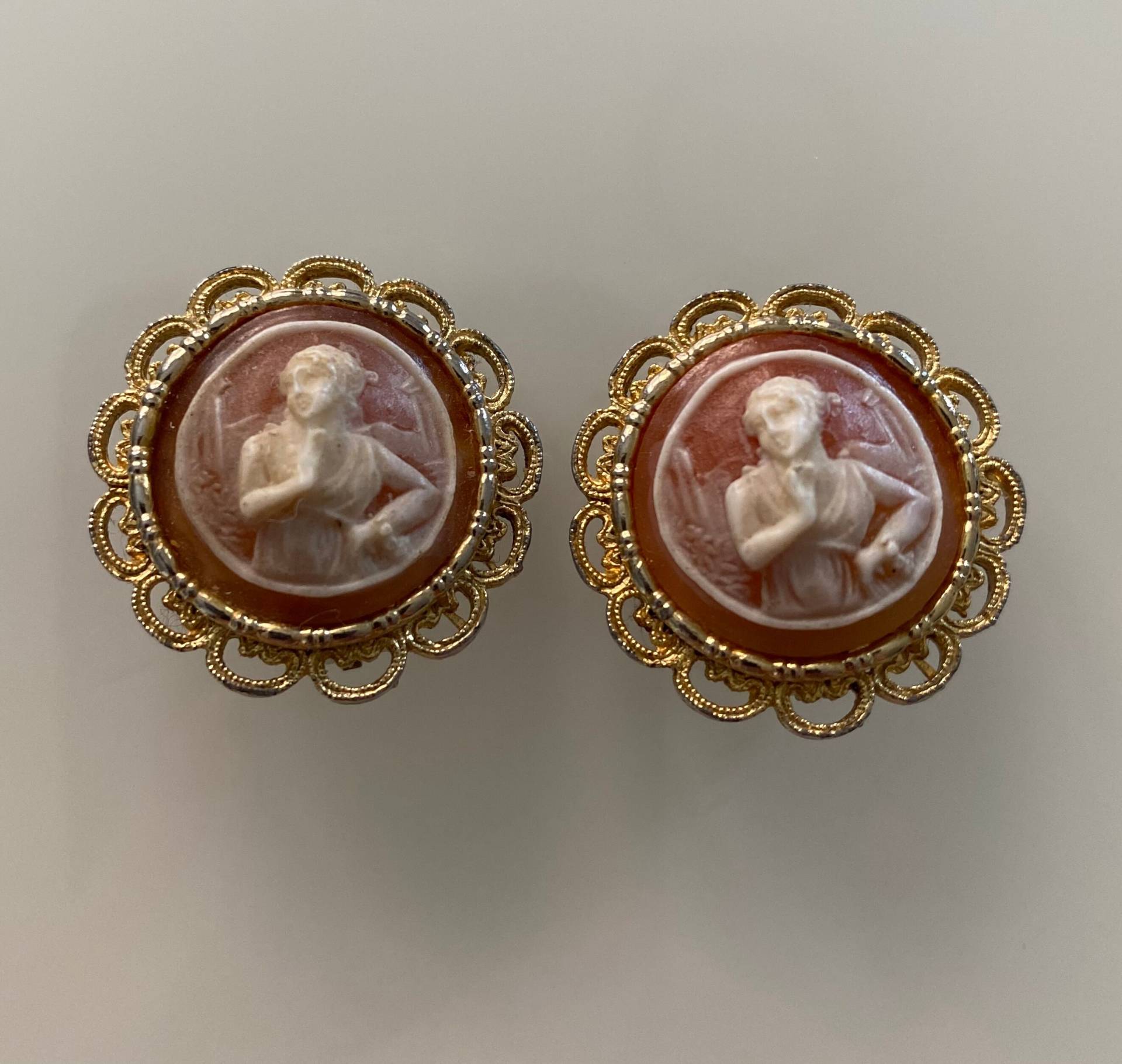 Vintage Ohrclips Cameé von PeacockBySandy