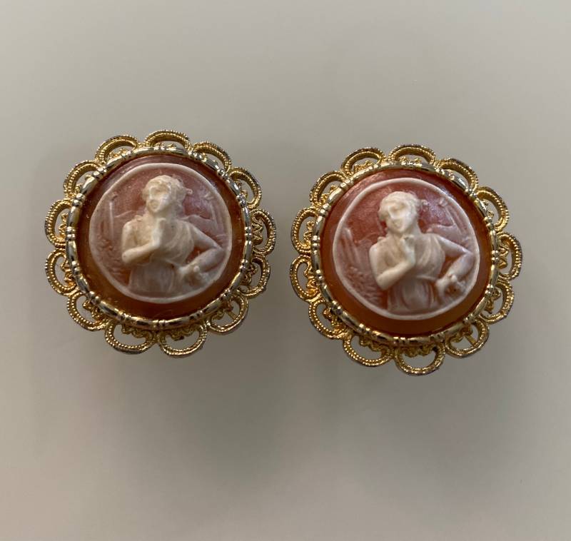 Vintage Ohrclips Cameé von PeacockBySandy