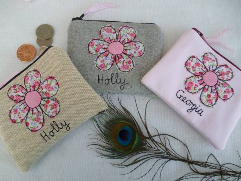 Blumen Motiv Geldbörse Beutel Brieftasche - Personalisiertes Geschenk Für Oma Nanny Muttertag Auswahl Des Blumenstoffs Und Namens Handgemachtes von PeacockEmporiumLady