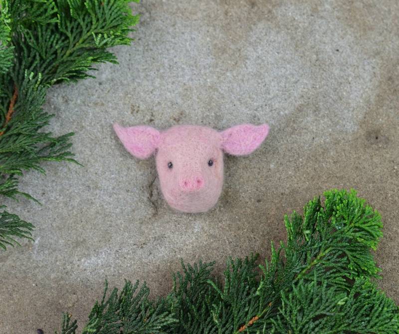 Filzbrosche - Schwein/Schalnadel Taschen- Oder Rucksackdekoration Wolldekoration Filztier Auf Bestellung von PeacockFelt