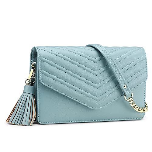 Peacocktion Damen Umhängetasche, Kleine Crossbody Taschen Geldbörse Handtasche Schultertasche Reisepass Handytasche Geldbeutel mit RFID Kartenfächer, 01-Blau von Peacocktion