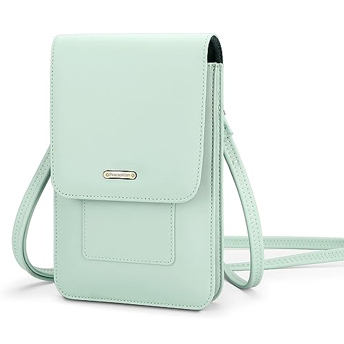 Peacocktion Handytasche zum Umhängen, Kleine Handy Umhängetasche Damen, Crossbody Handytasche Geldbörse, Handy Umhängetasche mit Kartenfächer, 01-Licht Grün von Peacocktion