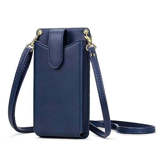 Peacocktion Handytasche zum Umhängen, Kleine Umhängetasche Damen, Crossbody Handytasche Geldbörse, Handy Umhängetasche mit Kartenfächer, Crossbody Tasche für Damen, 01-Blau von Peacocktion