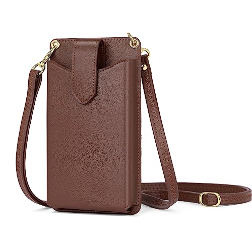 Peacocktion Handytasche zum Umhängen, Kleine Umhängetasche Damen, Crossbody Handytasche Geldbörse, Handy Umhängetasche mit Kartenfächer, Crossbody Tasche für Damen, 01-Kaffee von Peacocktion