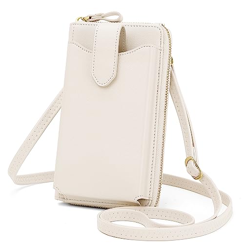 Peacocktion Kleine Handytasche zum Umhängen Damen, Umhängetasche Multifunktionale Geldbörse Schultertasche mit Vielen Fächern und Kartenfächer, Handtasche Damen umhängetasche, A1-Beige von Peacocktion