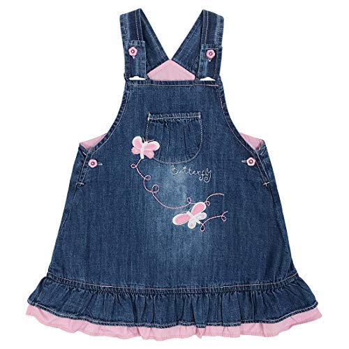 Peacolate 3M-3Jahre Baby Mädchen Lässiges Denim Süßes Kleid Gestickter Schmetterling Casual Hosenträger Rock(Rosa Schmetterling,18-24Monate) von Peacolate