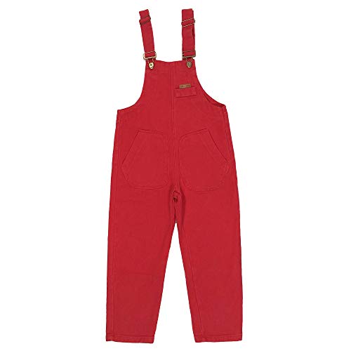 Peacolate 6-16 Jahre Girls Red Embroidered Denim Overalls Denim Overalls & Strampler Big Girls Pants (Rot, 6-7 Jahre) von Peacolate