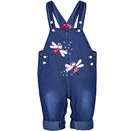 Peacolate 6M-3Jahre Baby Mädchen Denim Latzhose Stickerei Sterne Latzhose Jeans Overall (12-18Monate, Fee) von Peacolate