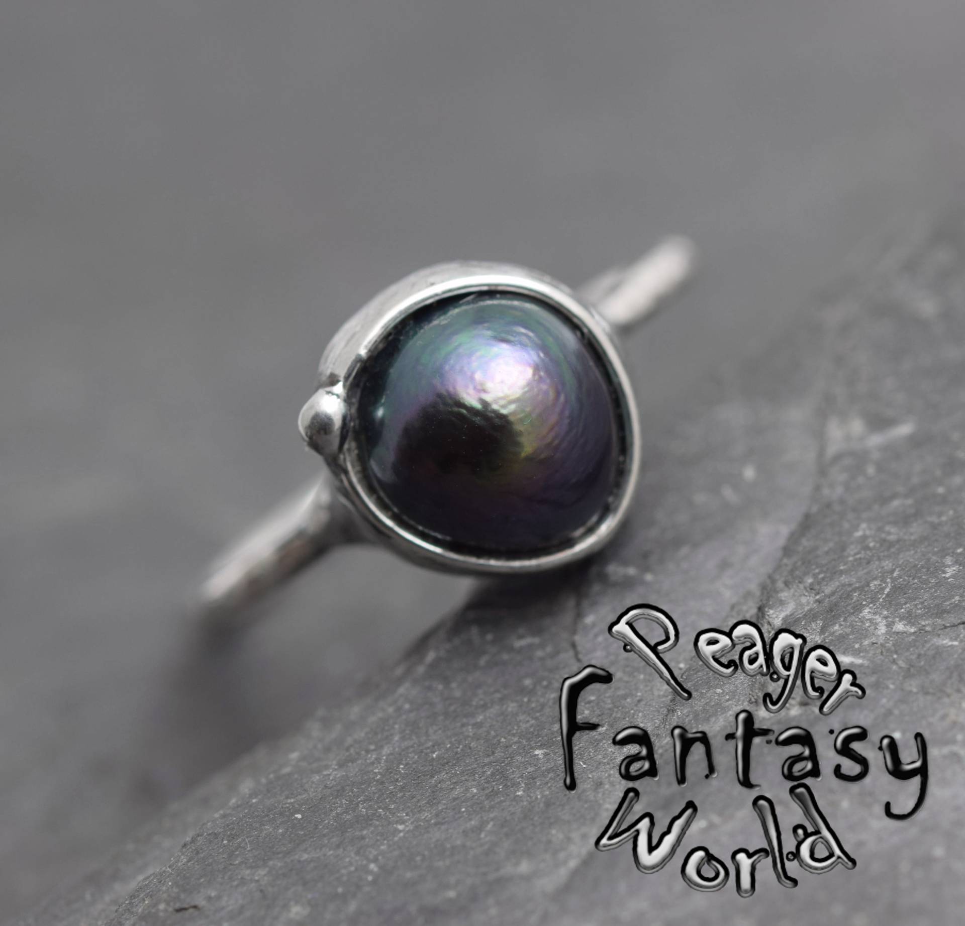 Perlen Ring, Stein Ring, Frauen Ring, Heilstein, Frauen Schmuck, Metallarbeit Schmuck, Edelstein Ring, Chakra Anhänger, Sterling Silber Ring von PeagerFantasyWorld