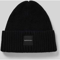 PEAK PERFORMANCE Beanie mit Label-Patch Modell 'Cornice' in Black, Größe 1 von Peak Performance