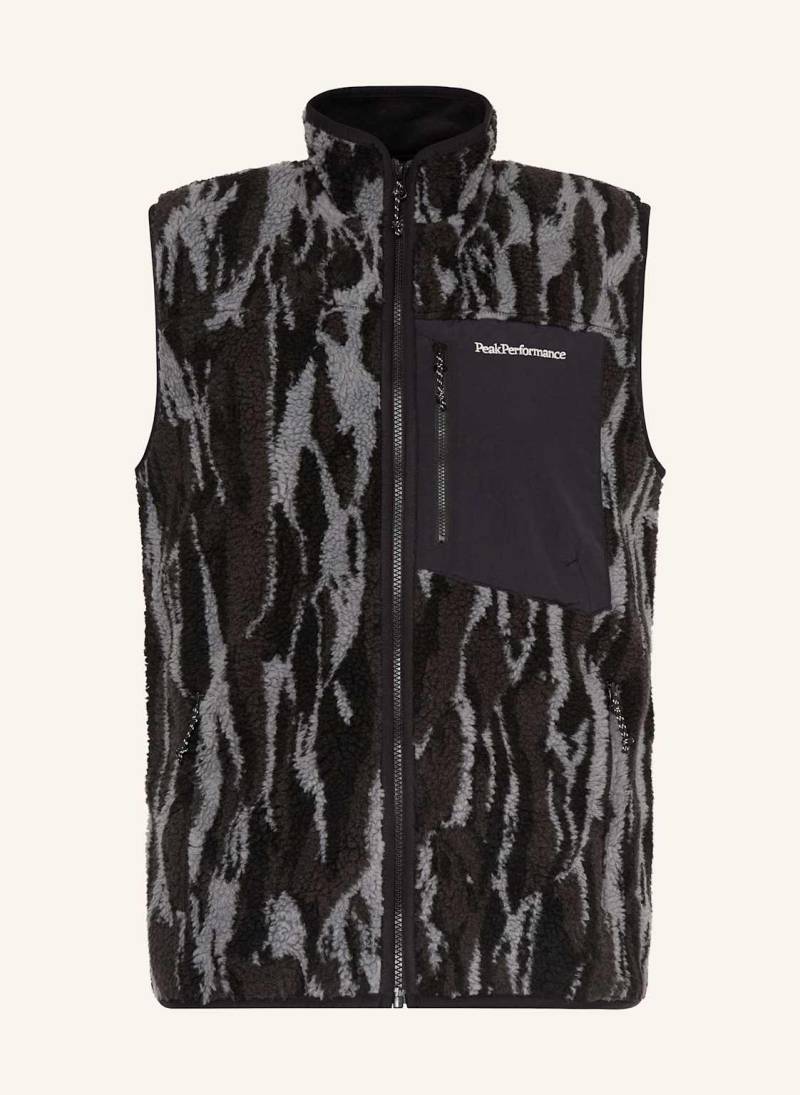 Peak Performance Teddyfell-Weste Graphic Pile schwarz von Peak Performance