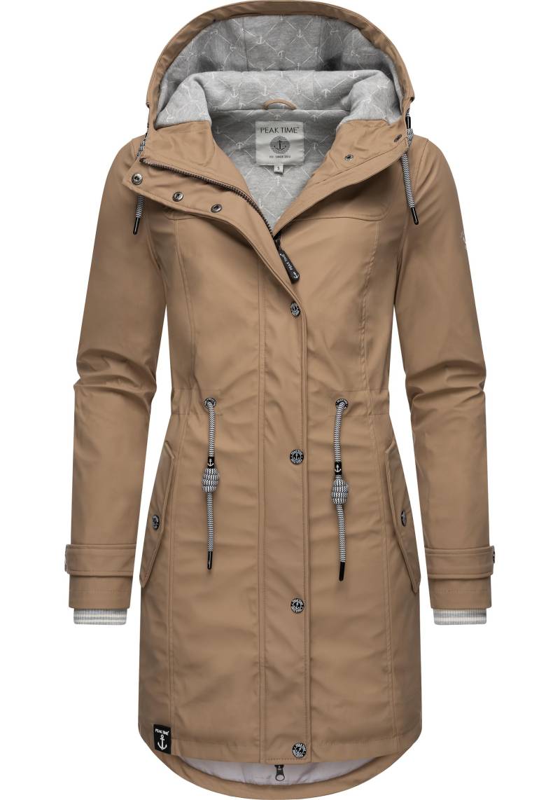 PEAK TIME Regenjacke "L60042" mit Kapuze stylisch taillierter Regenmantel für Damen von Peak Time