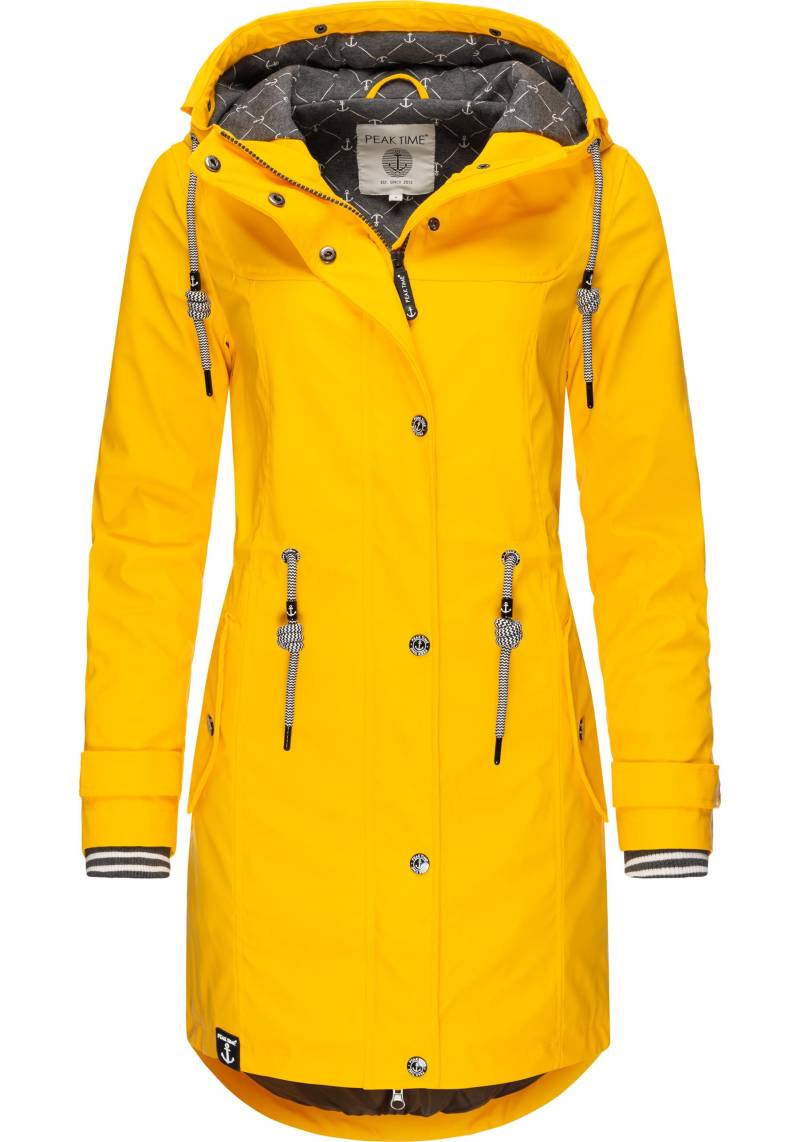 PEAK TIME Regenjacke "L60042" mit Kapuze stylisch taillierter Regenmantel für Damen von Peak Time