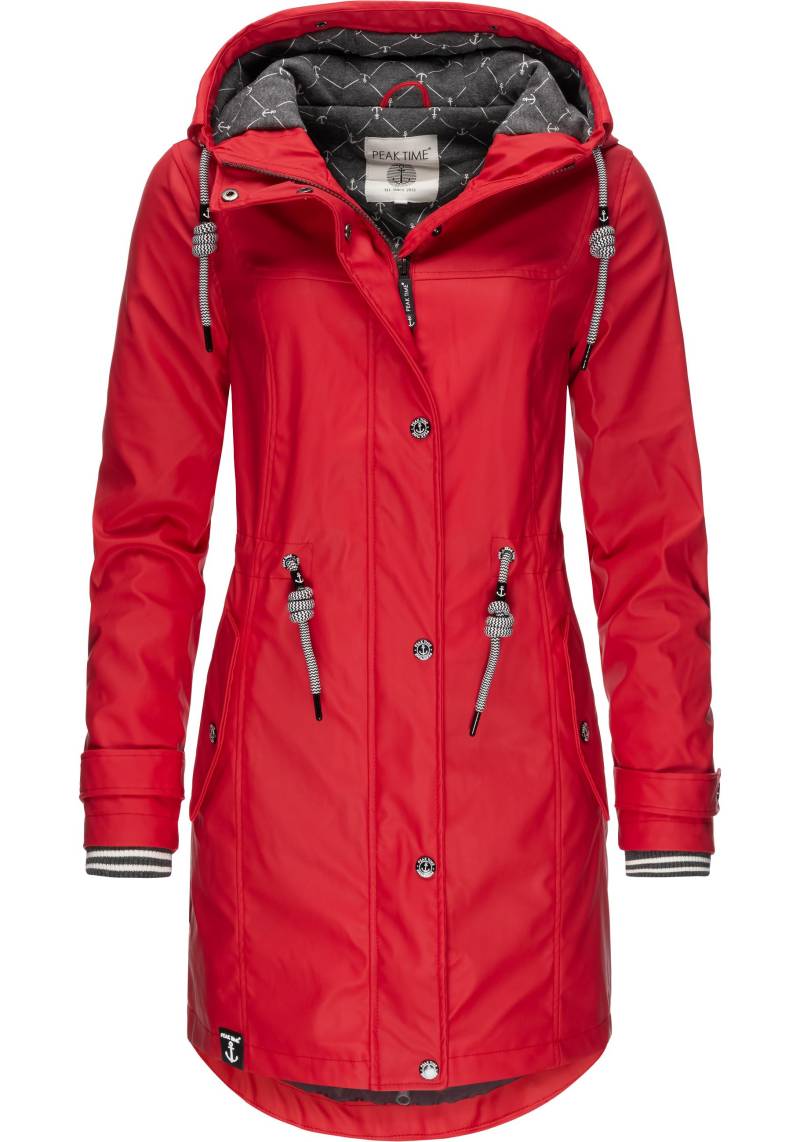 PEAK TIME Regenjacke "L60042" mit Kapuze stylisch taillierter Regenmantel für Damen von Peak Time
