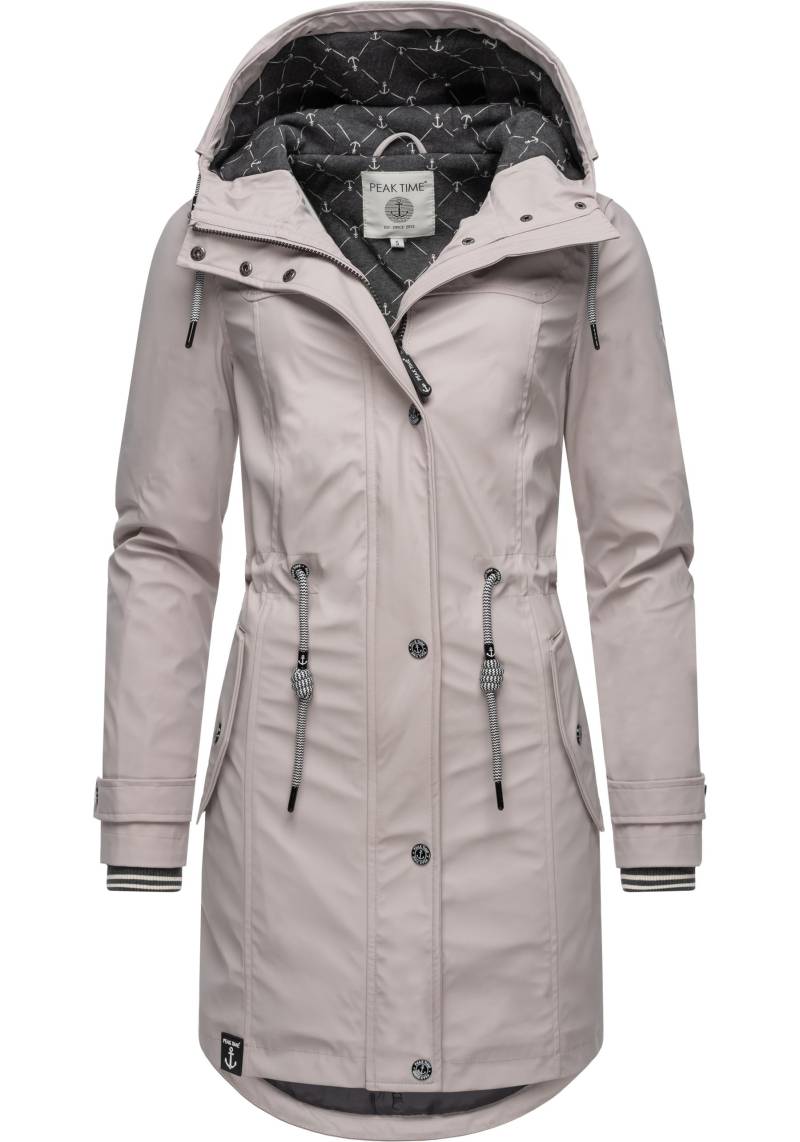 PEAK TIME Regenjacke "L60042" mit Kapuze stylisch taillierter Regenmantel für Damen von Peak Time
