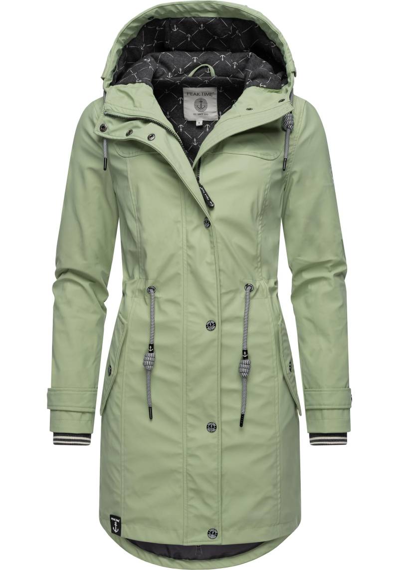 PEAK TIME Regenjacke "L60042" mit Kapuze stylisch taillierter Regenmantel für Damen von Peak Time