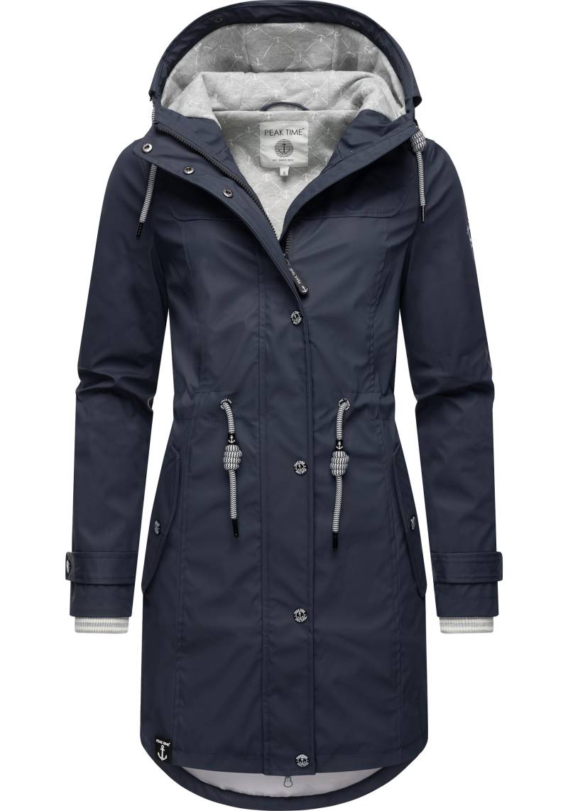 PEAK TIME Regenjacke "L60042" mit Kapuze stylisch taillierter Regenmantel für Damen von Peak Time