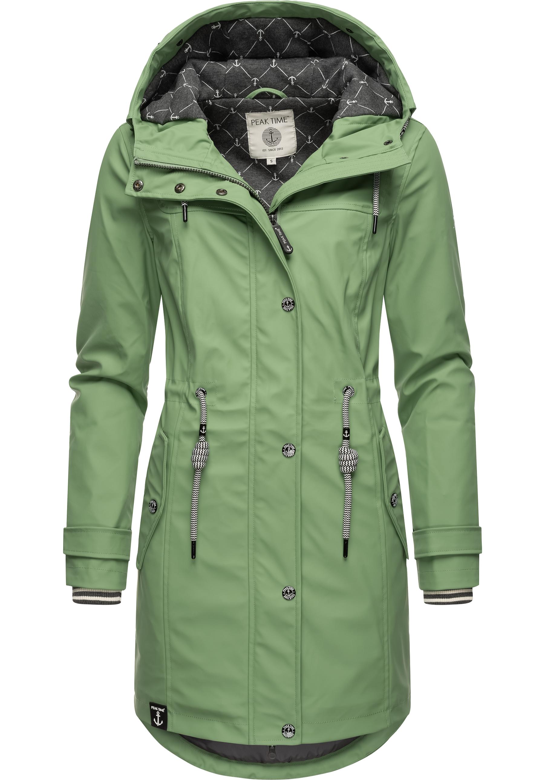 PEAK TIME Regenjacke "L60042" mit Kapuze stylisch taillierter Regenmantel für Damen von Peak Time