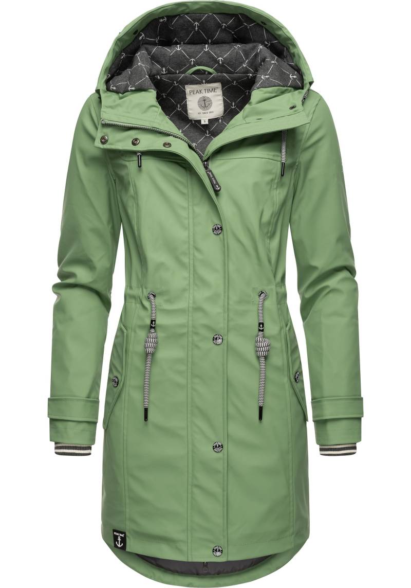PEAK TIME Regenjacke "L60042" mit Kapuze stylisch taillierter Regenmantel für Damen von Peak Time