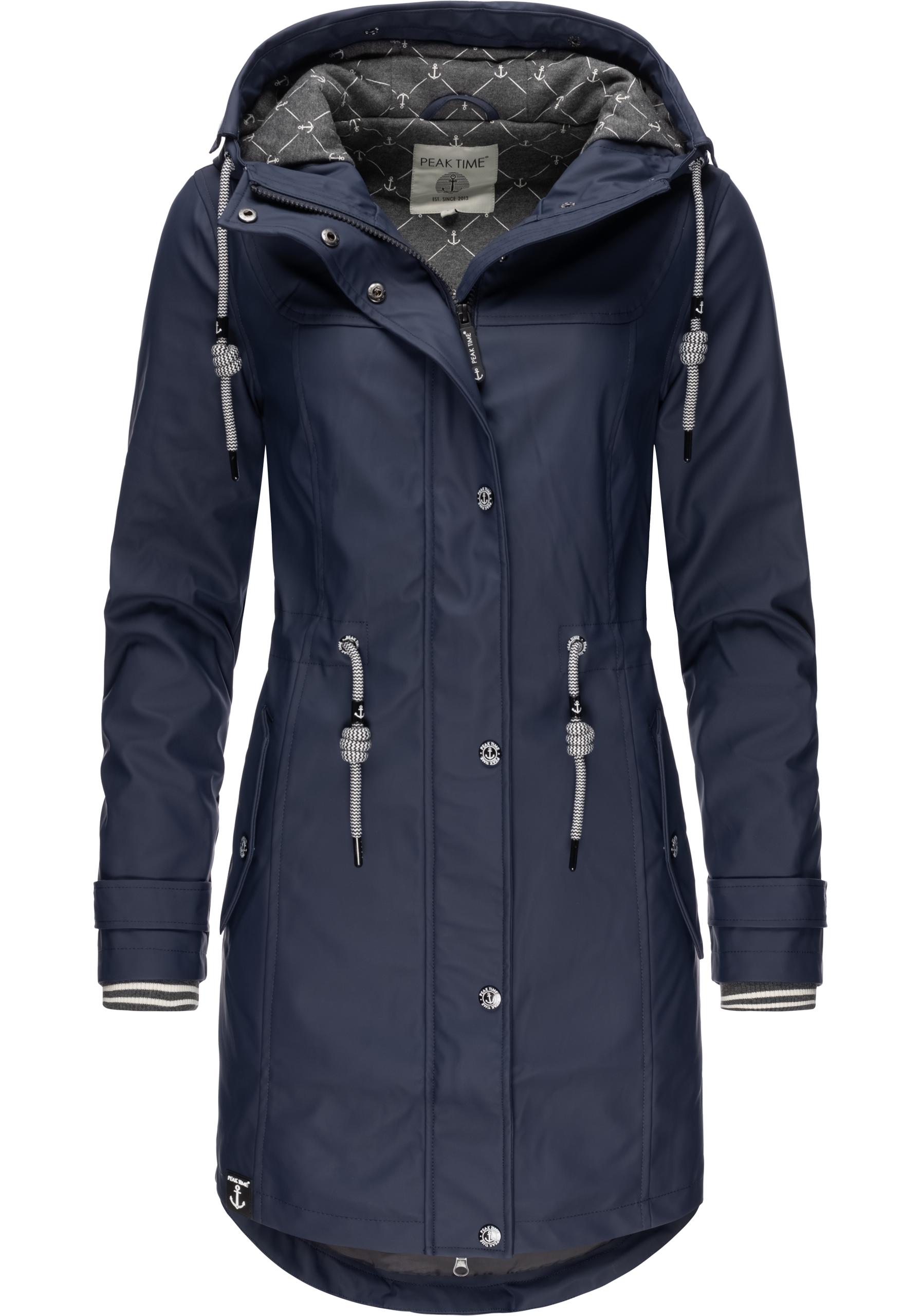 PEAK TIME Regenjacke "L60042" mit Kapuze stylisch taillierter Regenmantel für Damen von Peak Time