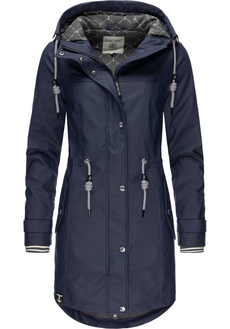 PEAK TIME Regenjacke "L60042" mit Kapuze stylisch taillierter Regenmantel für Damen von Peak Time