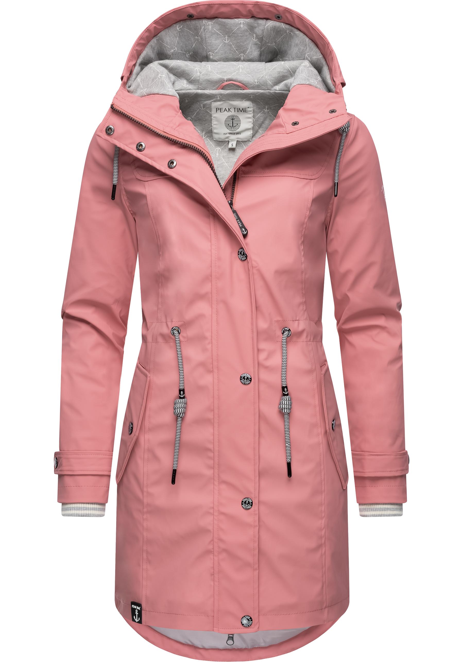 PEAK TIME Regenjacke "L60042" mit Kapuze stylisch taillierter Regenmantel für Damen von Peak Time