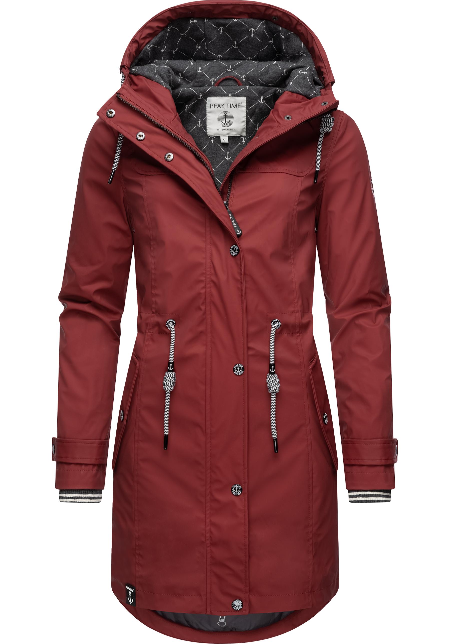 PEAK TIME Regenjacke "L60042" mit Kapuze stylisch taillierter Regenmantel für Damen von Peak Time