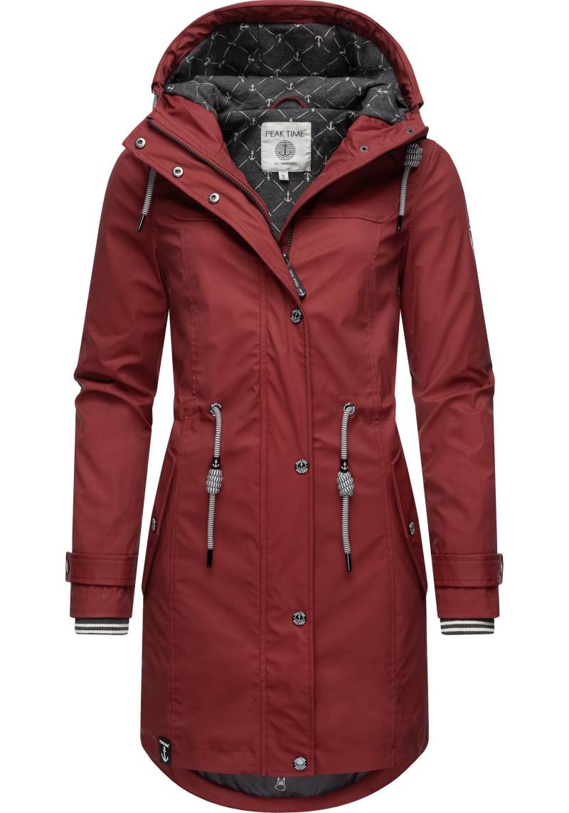 PEAK TIME Regenjacke "L60042" mit Kapuze stylisch taillierter Regenmantel für Damen von Peak Time