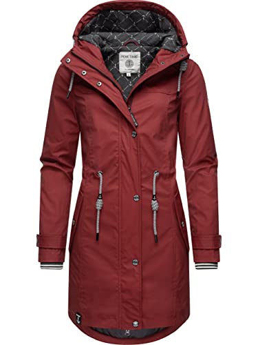 Peak Time Damen Regenjacke Regenmantel Jacke wasserdicht mit Kapuze L60042 Biking Red22 Gr. XXL von Peak Time