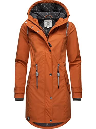 Peak Time Damen Regenjacke Regenmantel Jacke wasserdicht mit Kapuze L60042 Bombay Brown22 Gr. XXL von Peak Time