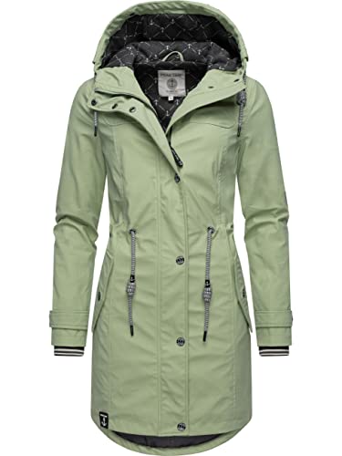 Peak Time Damen Regenjacke Regenmantel Jacke wasserdicht mit Kapuze L60042 Pastel Green22 Gr. S von Peak Time