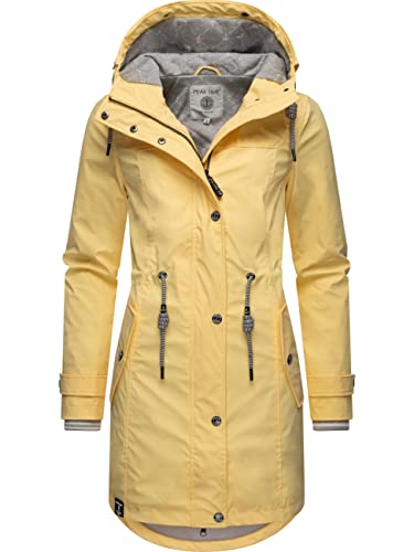 Peak Time Damen Regenjacke Regenmantel Jacke wasserdicht mit Kapuze L60042 Pastel Yellow22 Gr. XL von Peak Time