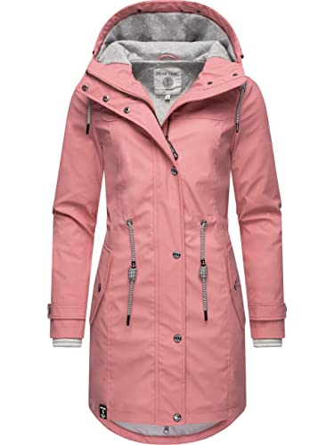 Peak Time Damen Regenjacke Regenmantel Jacke wasserdicht mit Kapuze L60042 Rosenholz22 Gr. XXL von Peak Time