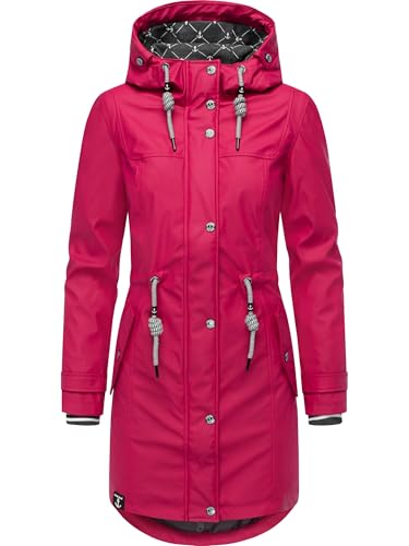 Peak Time Damen Regenjacke Regenmantel Jacke wasserdicht mit Kapuze L60042 Sangria Gr. M von Peak Time