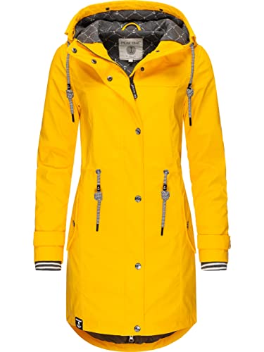 Peak Time Damen Regenjacke Regenmantel Jacke wasserdicht mit Kapuze L60042 Gelb21 Gr. XL von Peak Time