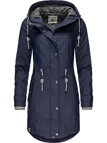 Peak Time Damen Regenjacke Regenmantel Jacke wasserdicht mit Kapuze L60042 Navy21 Gr. L von Peak Time